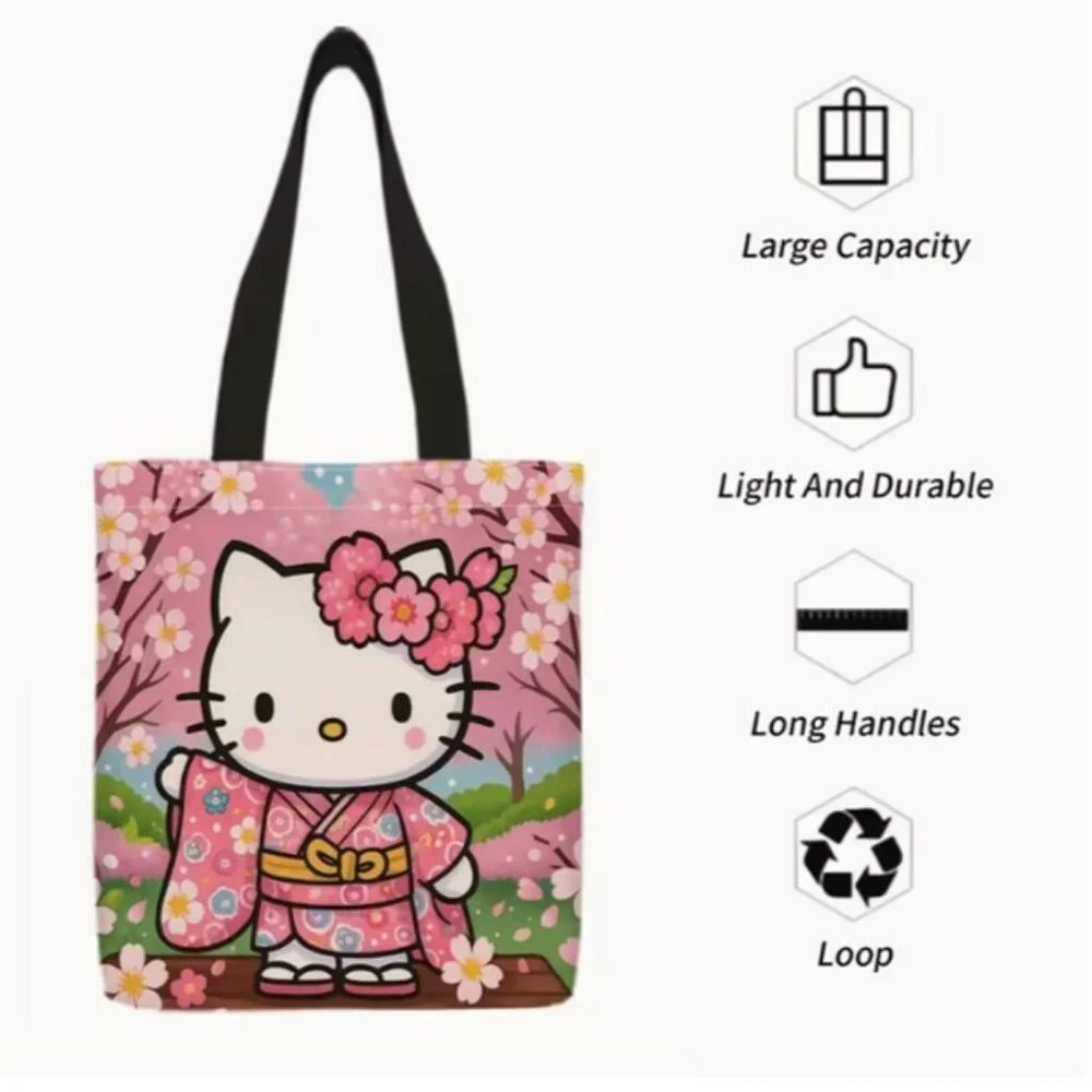 HELLO‎ KITTY “Kimono Cherry Blossoms” Shopping Tote Bag (BRAND-NEW & SO CUTE!)